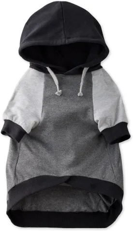 100% Organic Cotton Rocky - The Comfy Dog Hoodie Pet Coat for Small, Medium and Large Dogs, Black Color Block, Large