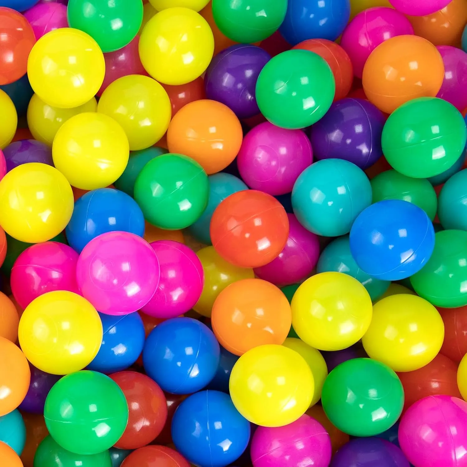 100PCS Ball Pit Balls 8 Colors Plastic 2.1-2.2" Crush Proof Playpen Balls with Zip Storage Bag, Phthalate & Bpa Free for Babies Crawl Tunnel, Ball Pit & Trampoline