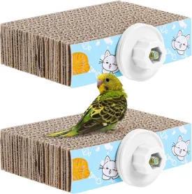 2 PCS Bird Chew Toy Parrot Cage Perch Cardboard