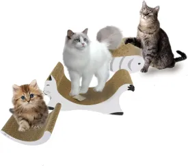 3 in 1 Cat Scratching Board, Reversible Infinity Style Cat Scratcher, Cardboard with Double-Sided Usability,Textures Design U-Shaped Corrugated