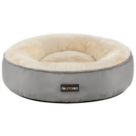 50cm Dog Sofa Bed Round Shape Fabric Light Grey5