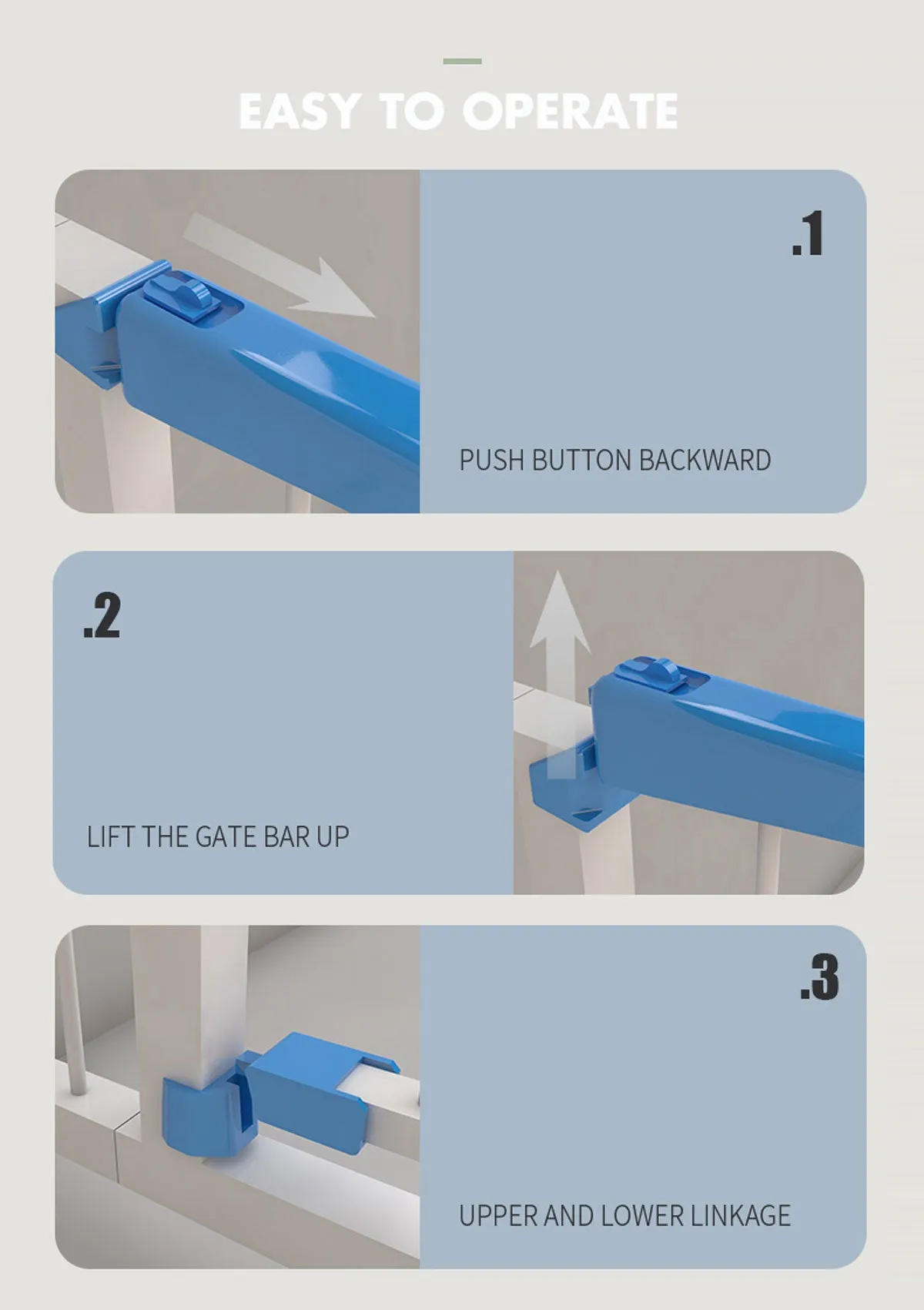 Adjustable Baby Pet Child Kid Safety Security Gate Stair Barrier Door Extension Blue