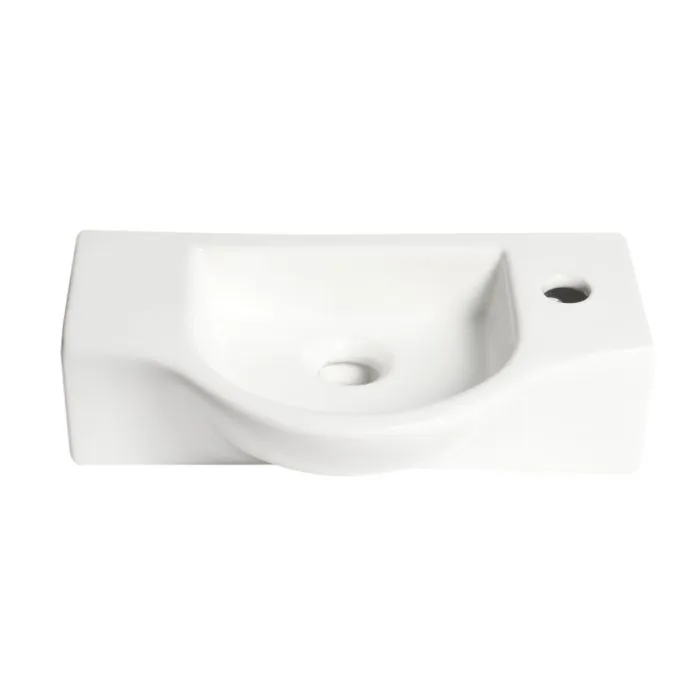ALFI ABC114 White 18" Small Wall Mounted Ceramic Sink with Faucet Hole