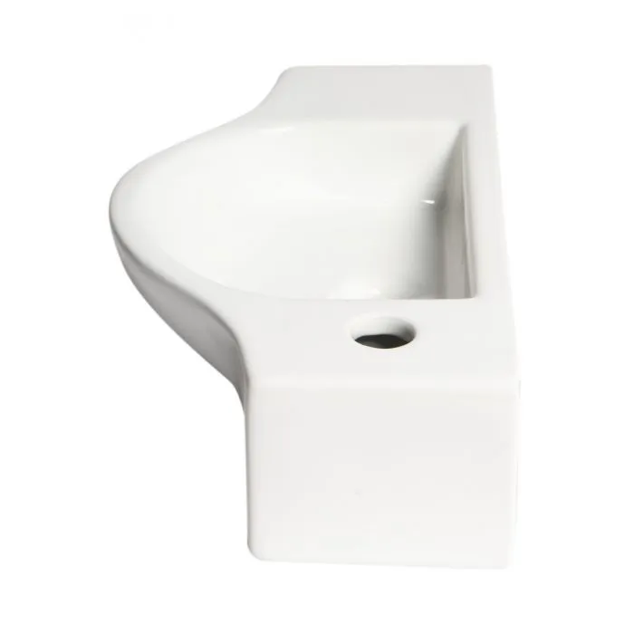 ALFI ABC114 White 18" Small Wall Mounted Ceramic Sink with Faucet Hole