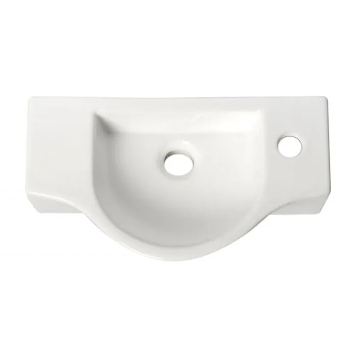 ALFI ABC114 White 18" Small Wall Mounted Ceramic Sink with Faucet Hole