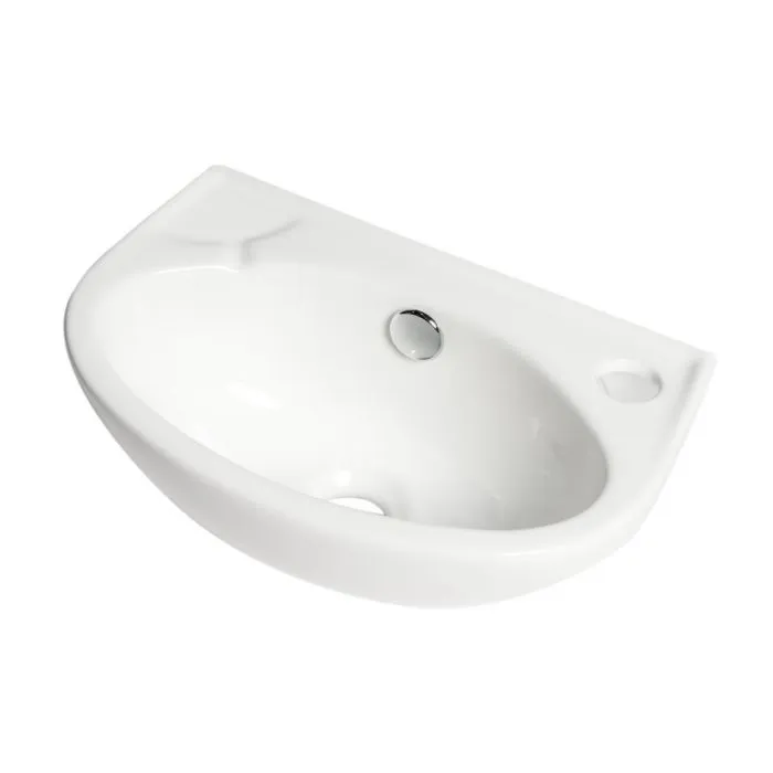 ALFI ABC118 White 14" Small Wall Mounted Ceramic Sink with Faucet Hole