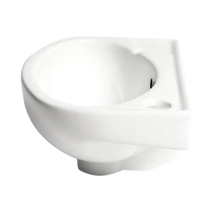 ALFI ABC118 White 14" Small Wall Mounted Ceramic Sink with Faucet Hole