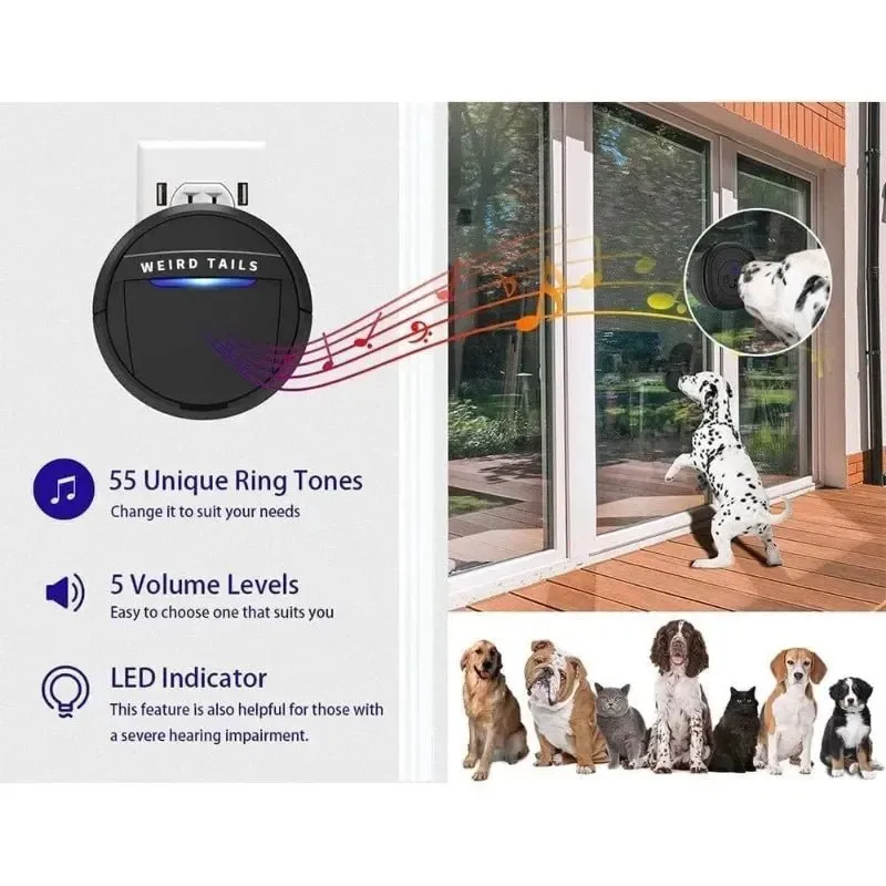 Anniepaw Wireless Doorbell, Dog Bells for Training, Waterproof Doorbell Chime,55 Melodies 5 Volume Levels LED Flash