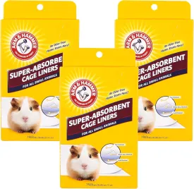 Arm & Hammer for Pets Super Absorbent Cage Liners for Guinea Pigs, Hamsters, Rabbits & All Small Animals | Best Cage Liners for Small Animals, 7 Count x 3 Packs, 21 Total