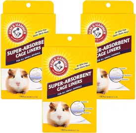 Arm & Hammer for Pets Super Absorbent Cage Liners for Guinea Pigs, Hamsters, Rabbits & All Small Animals Best Cage Liners for Small Animals (Pack of 3, 21 Count Toal)