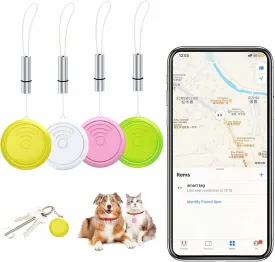 Bluetooth Tracker,Tags 4 Pack Tracker Item Finder Compatible with Apple Find My (iOS Only), GPS Track Your Keys,Wallet,Luggage,Backpack,Kids,Pet and Collars, with Replaceable Battery (Mixed Color)