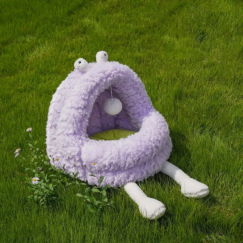 Cat Fluffy Warm Plush House Winter Wool Pet Sleep Pad Cat House Dog House Puppy Indoor Comfortable Caves Interesting Monster Shapes