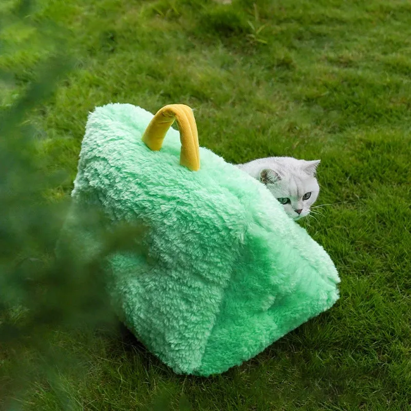 Cat Fluffy Warm Plush House Winter Wool Pet Sleep Pad Cat House Dog House Puppy Indoor Comfortable Caves Interesting Monster Shapes