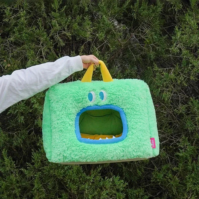 Cat Fluffy Warm Plush House Winter Wool Pet Sleep Pad Cat House Dog House Puppy Indoor Comfortable Caves Interesting Monster Shapes