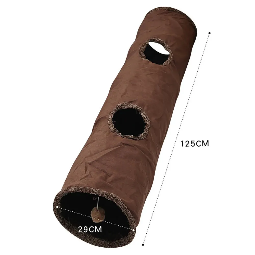 Cat Toys Tente Chat Suede Long 129cm Cat Tunnel Collapsible Tunnel  Non-staining Dirt-resistant Pet Products Pet Toys
