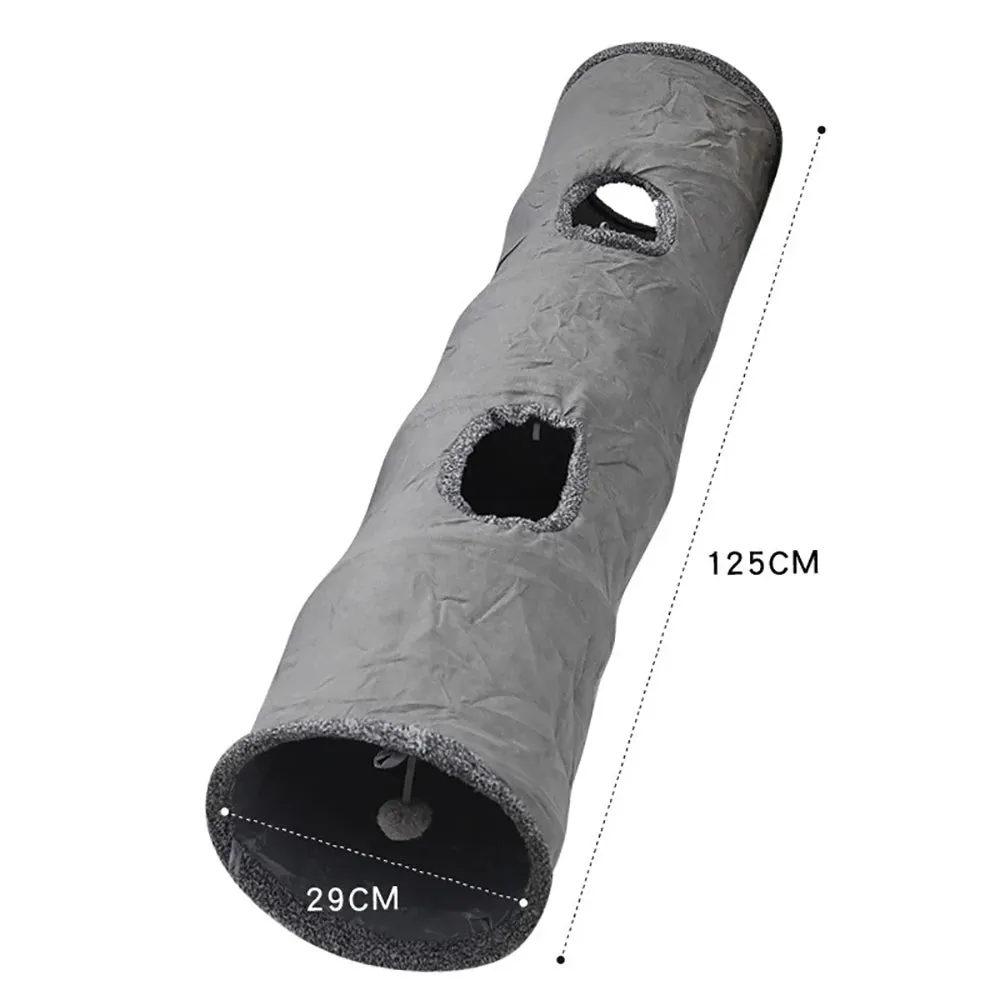 Cat Toys Tente Chat Suede Long 129cm Cat Tunnel Collapsible Tunnel  Non-staining Dirt-resistant Pet Products Pet Toys
