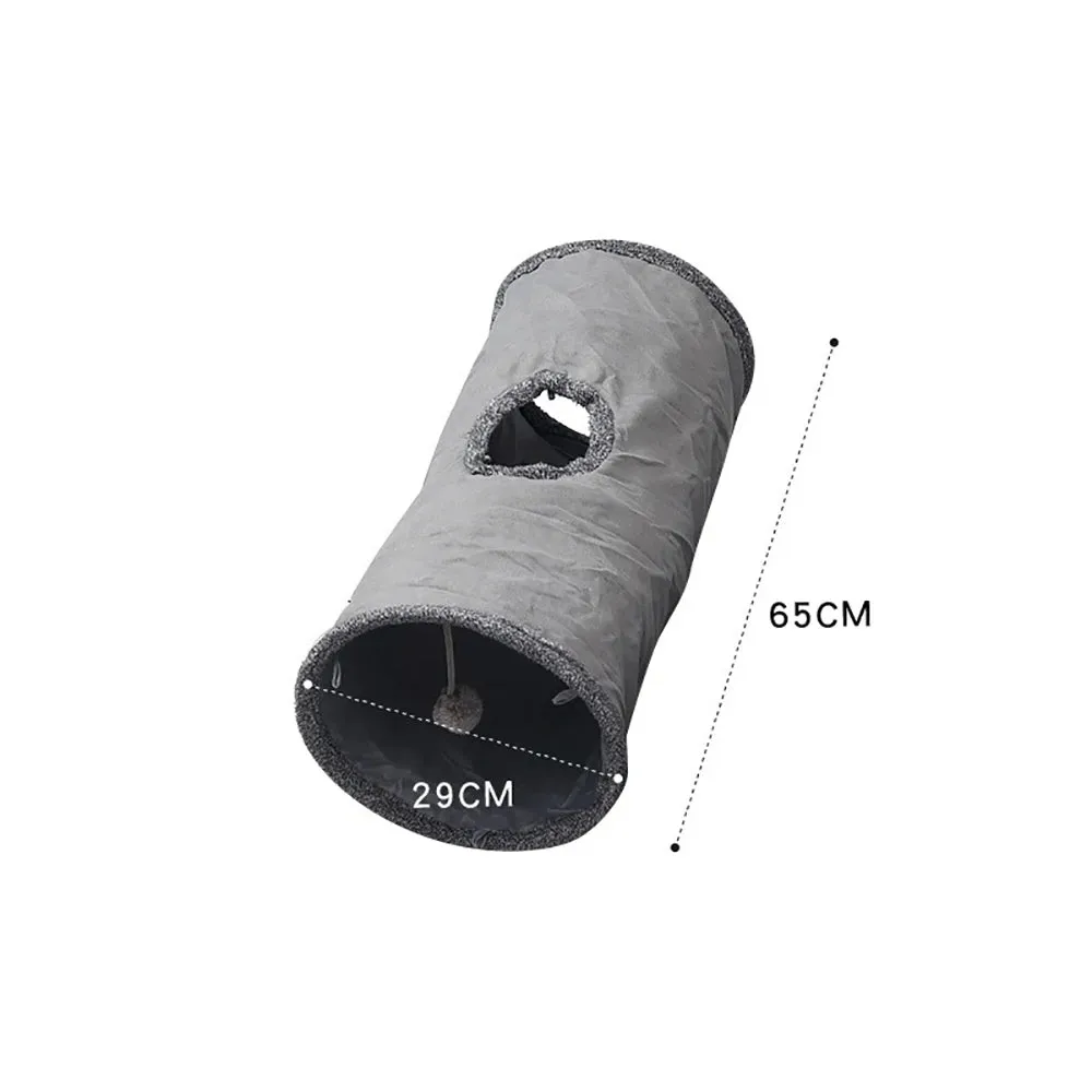 Cat Toys Tente Chat Suede Long 129cm Cat Tunnel Collapsible Tunnel  Non-staining Dirt-resistant Pet Products Pet Toys