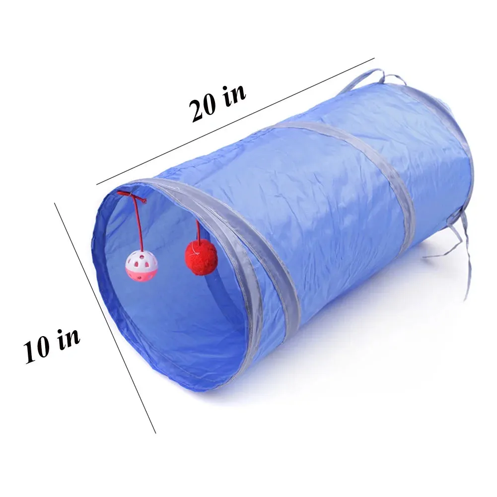 Cat Tunnel with Balls for Indoor Cats Interactive, Rabbit Tunnel Toys, Pet Peek Hole Toy Toys Play Tunnels for Cats Kittens Rabbits Puppies Crinkle Collapsible