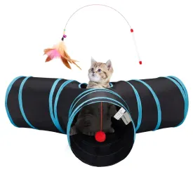 Cat Tunnel with Peek Hole & Toy Ball Fun