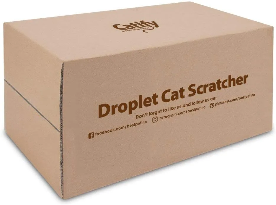 Catify by Best Pet Supplies, Inc., Inc., Inc., Droplet Cardboard Cat Scratcher with Catnip (CTM-07)