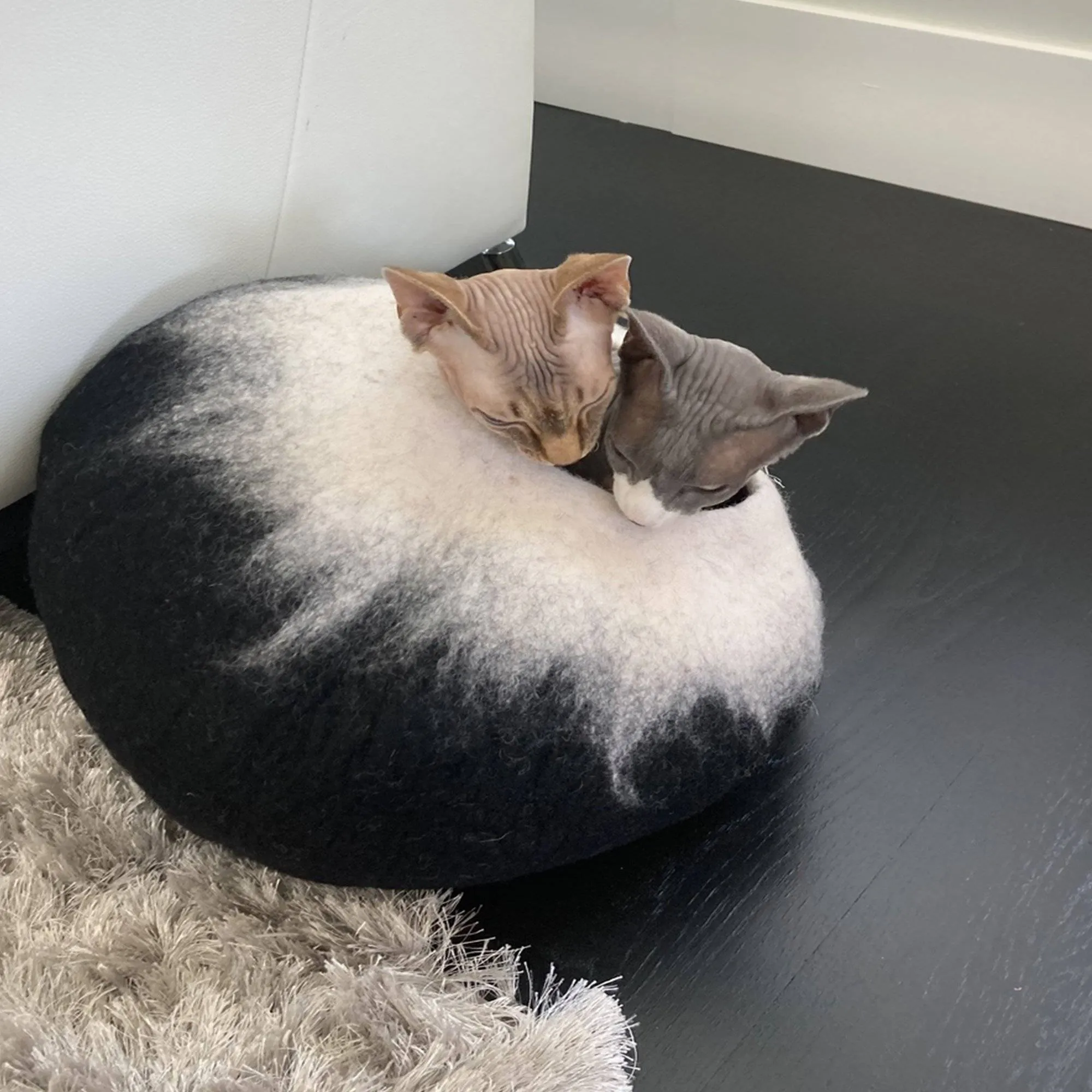 Charcoal & White Cat Cave