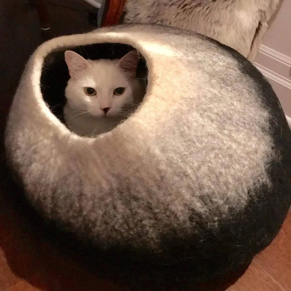Charcoal & White Cat Cave