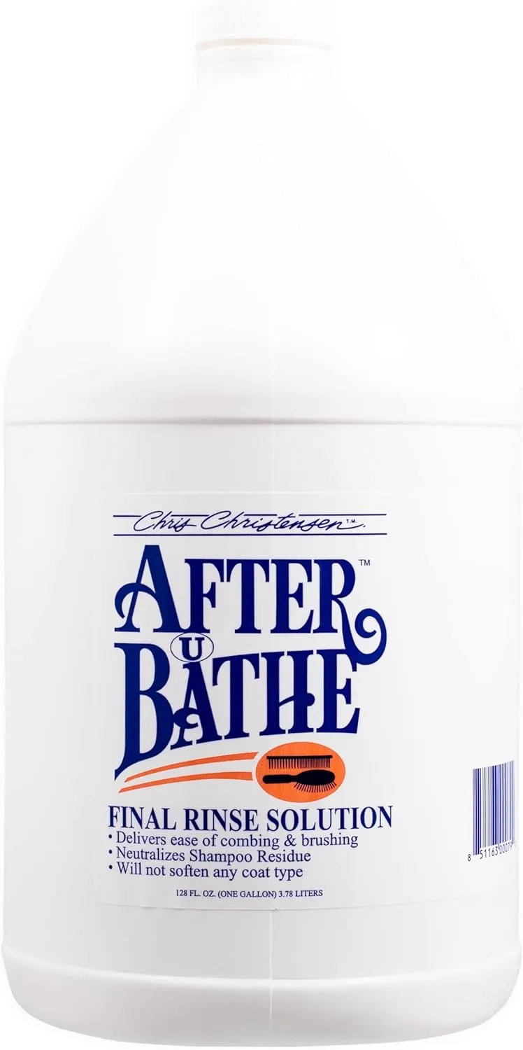 Chris Christensen After U Bathe Final Rinse Solution, Groom Like a Professional, Adds Moisture and Resilience, No Waxes/Oils, Made in The USA, 128 oz