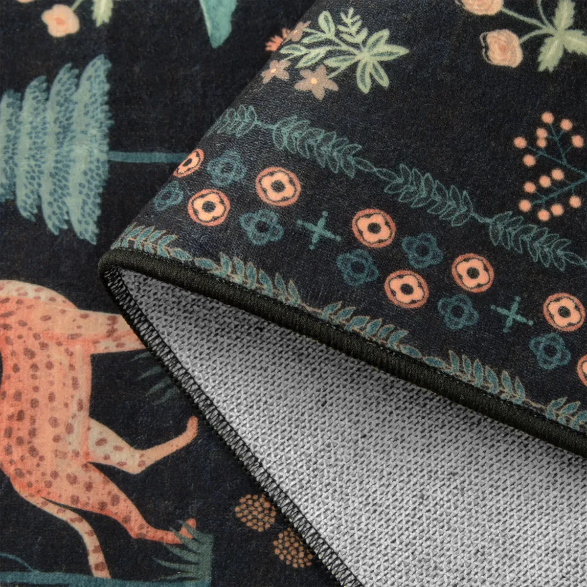 Cora Modern Vibrant Jungle Animals Black Area Rug