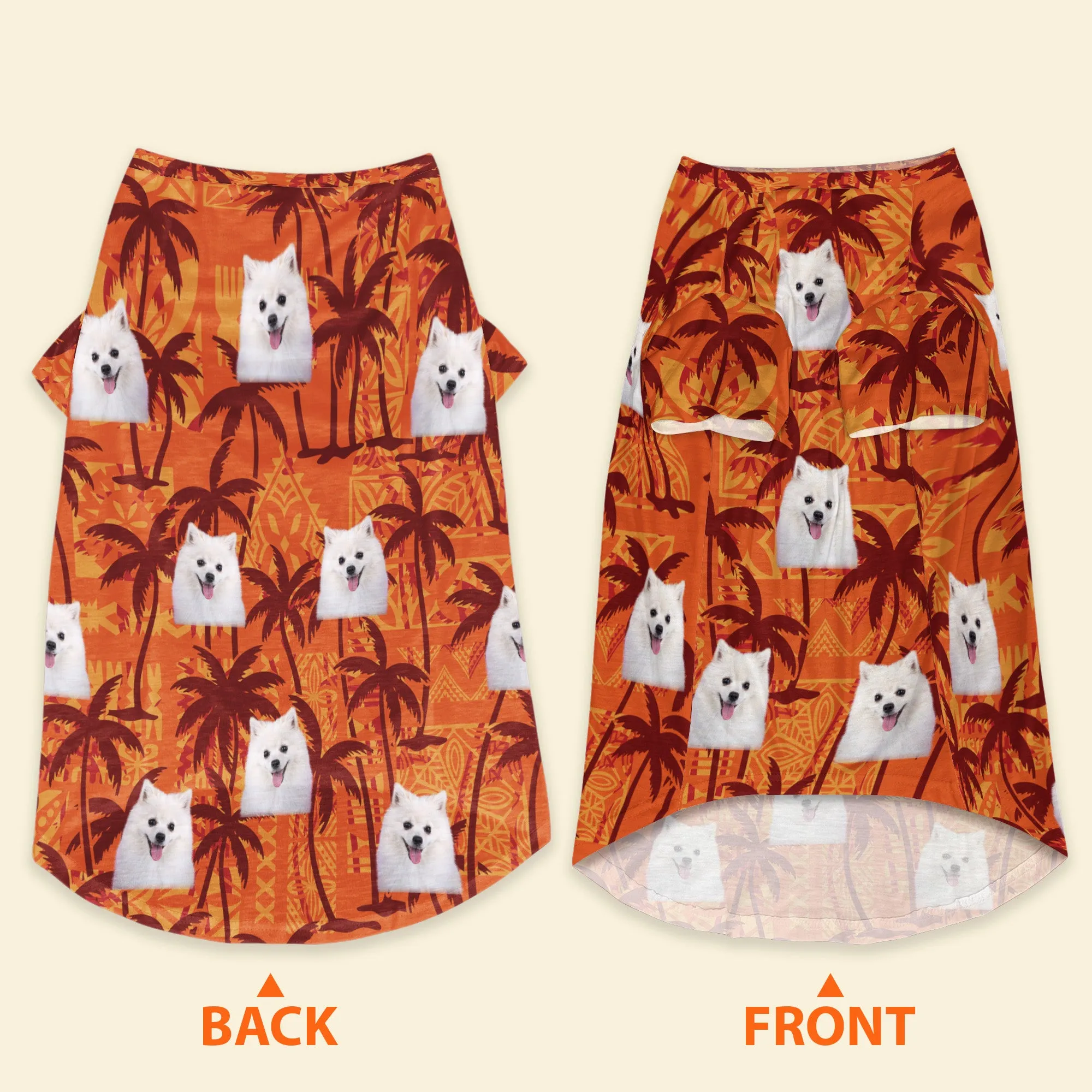 Custom Pet Funny Photo With Tropical Palm Trees - Personalized Photo Pet Shirt