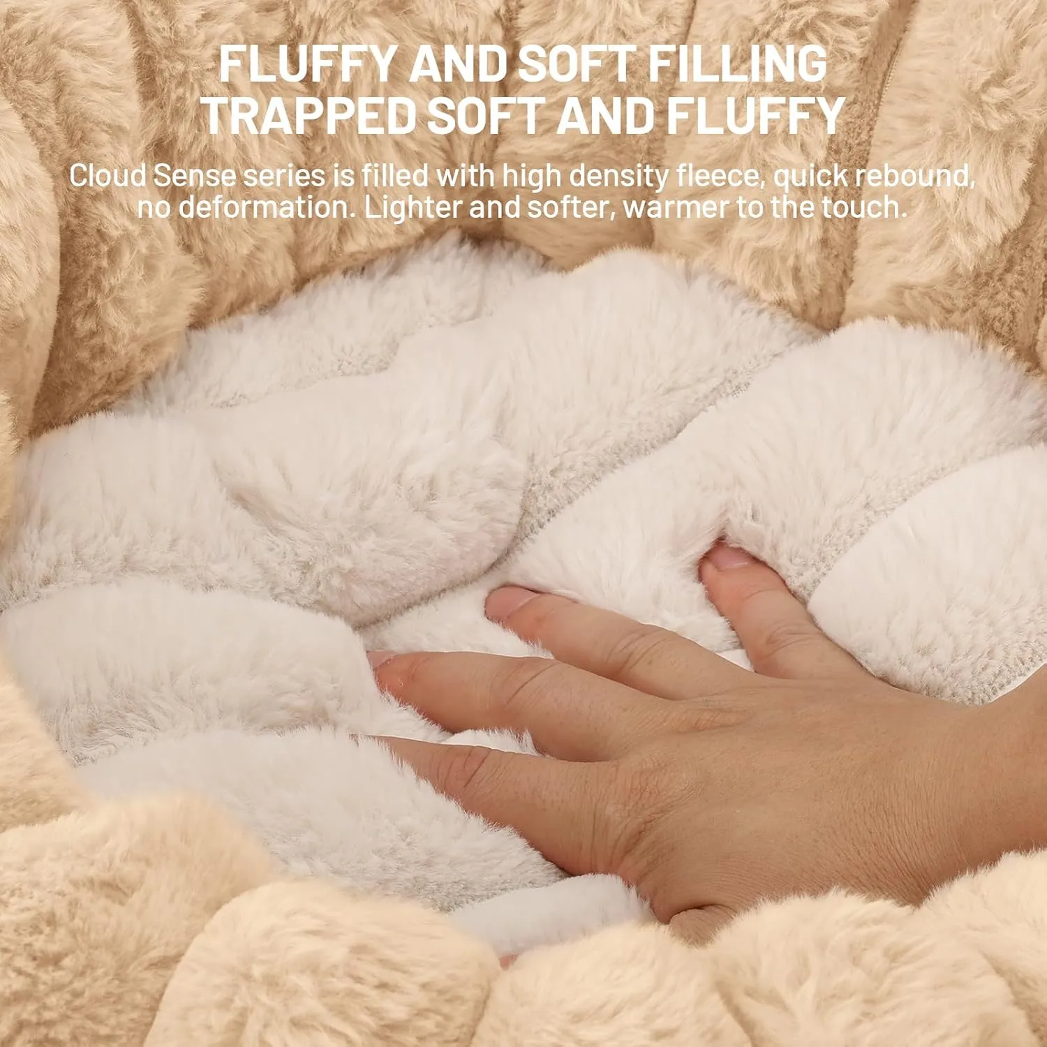 Cute Round Washable Cat Donut Bed Cushion Soft Fluffy Pet Bed Calming Donut Dog Bed Mat for Medium Large Indoor