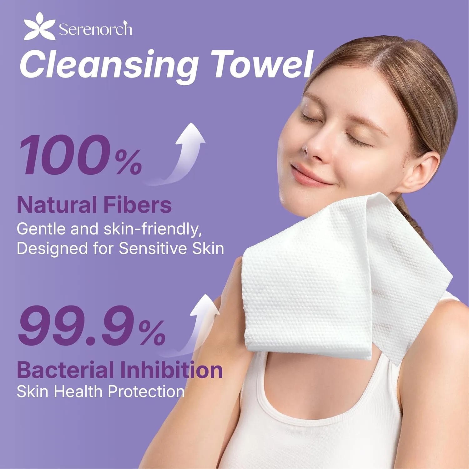 Disposable Face Towels, 10" x 12" Pearl Texture, Lint Free Ultra Thick Face Towelettes for Sensitive Skin, Extra Soft Makeup Remover Skincare Dry Wipes, 200 Count