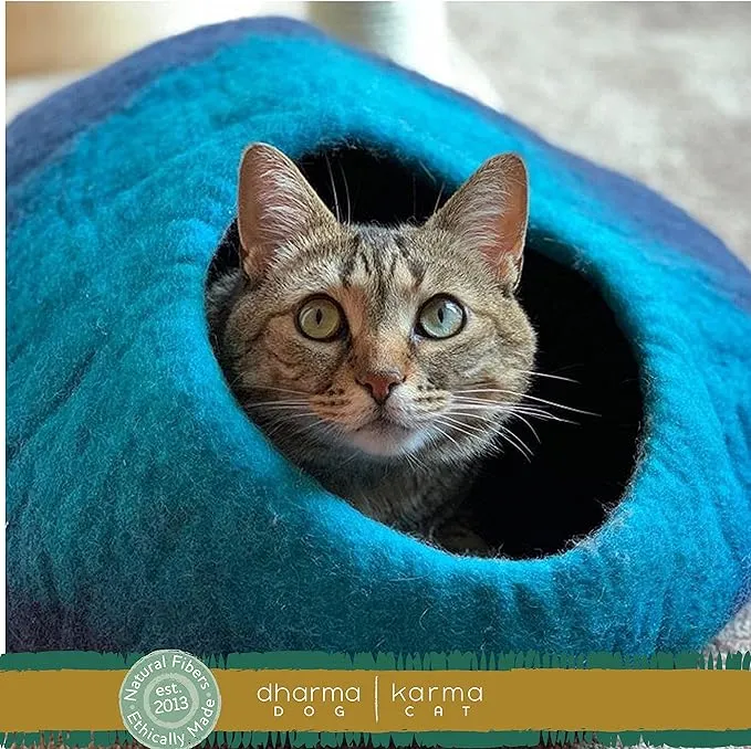 Distinctly Himalayan Cat Cave Ombre Navy & Turqoise