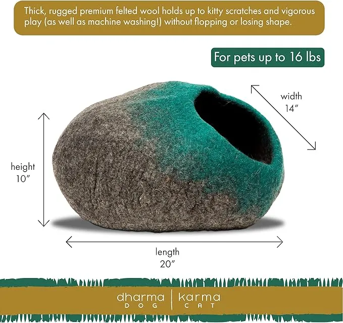 Distinctly Himalayan Pet Cave Ombre Grey & Teal