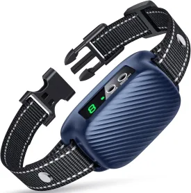Dog Bark Collar, Automatic Barking Collar with 8 Sensitivity for Large Medium Dogs, Rechargeable No Bark Collar with 3 Training Mode Beep Vibration, Humane Anti Bark Collar-PU01