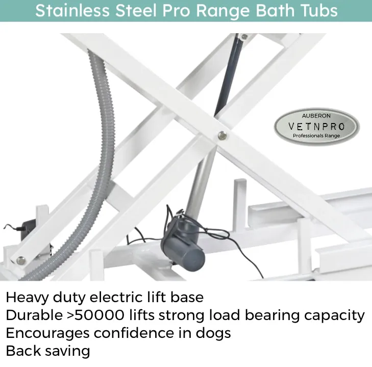 Dog grooming Electric Lift stainless steel pro range Bath Tub Medium 130cm many features!