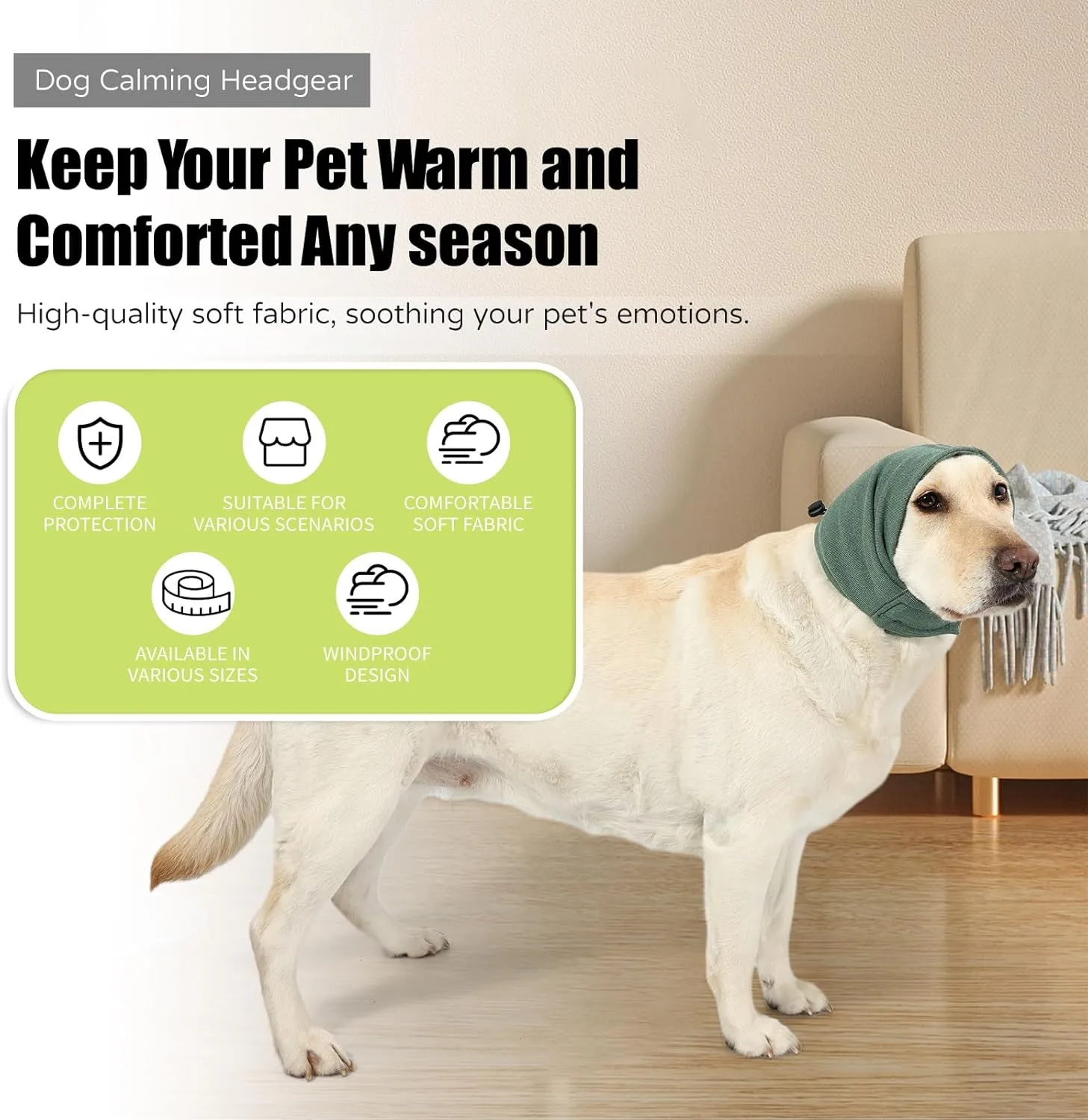 Dog Reducing Noise Hoodie, Ear Covers for Bath, Thunderstorms, Dog Anxiety Relief Hoodie