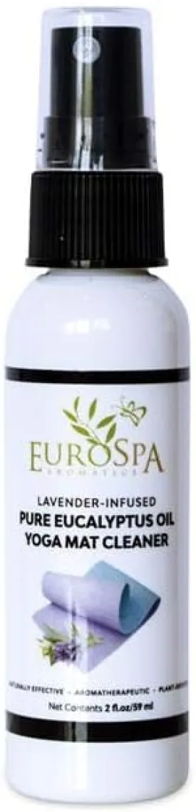 EuroSpa Aromatics Lavender Infused Pure Eucalyptus Oil Yoga Mat Cleaner & Deodorizer, Plant-Derived- Premium Aromatherapeutic & Relaxing Essential Oil Spray - 2oz