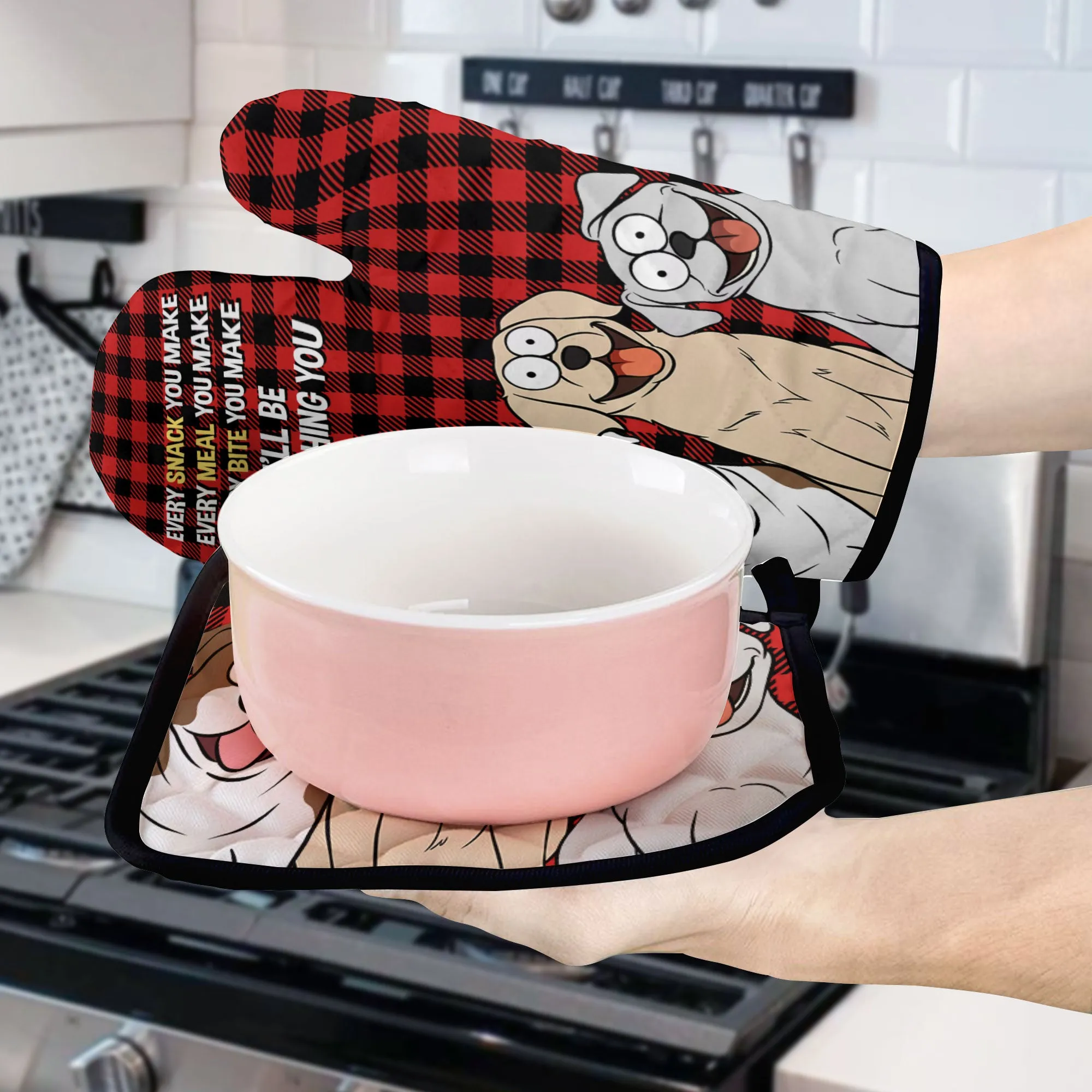 Every Snack You Make Every Meal You Make - Personalized Oven Mitts And Pot Holder