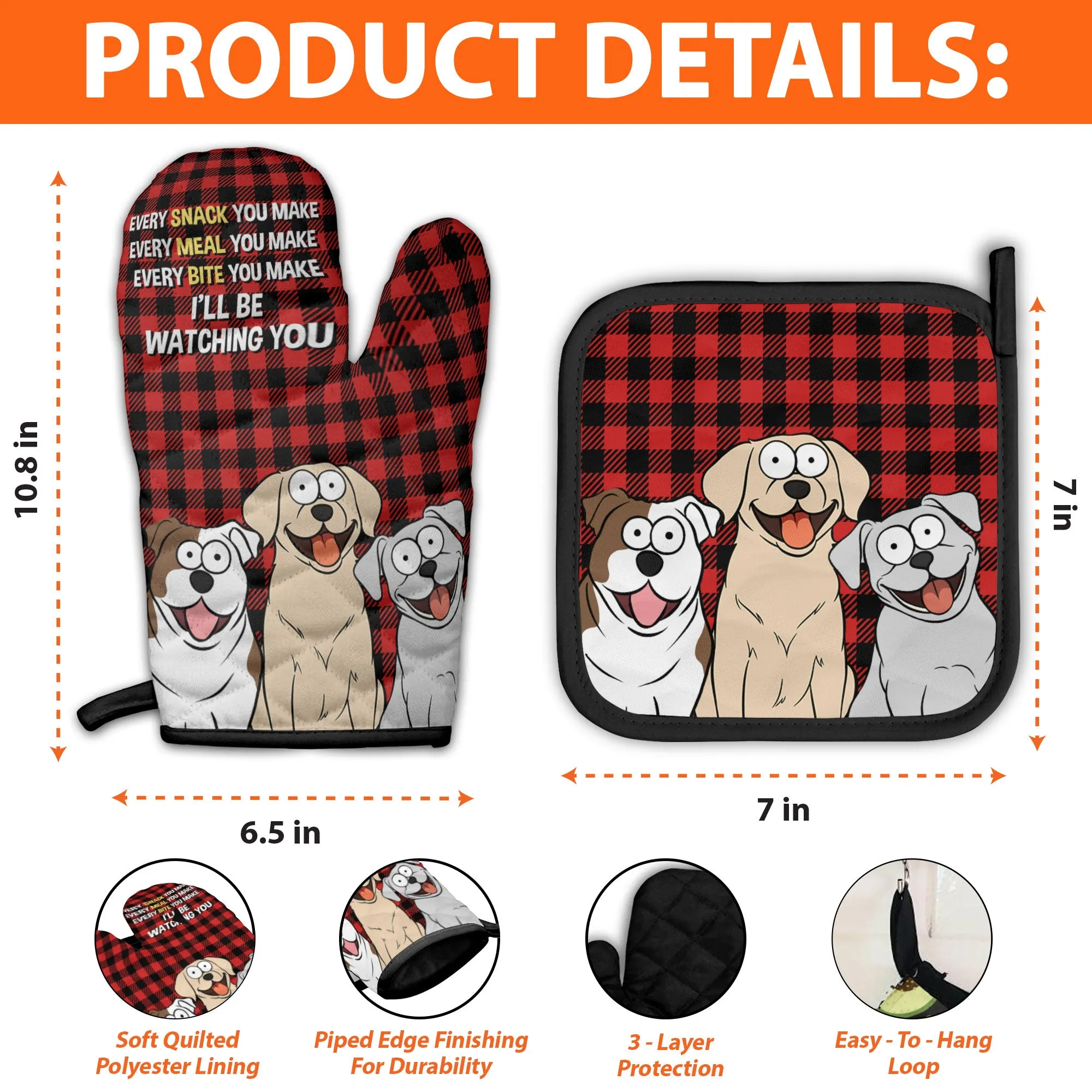 Every Snack You Make Every Meal You Make - Personalized Oven Mitts And Pot Holder