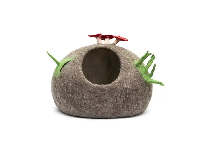 Felt Mushroom Cozy Cat House