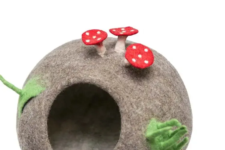 Felt Mushroom Cozy Cat House