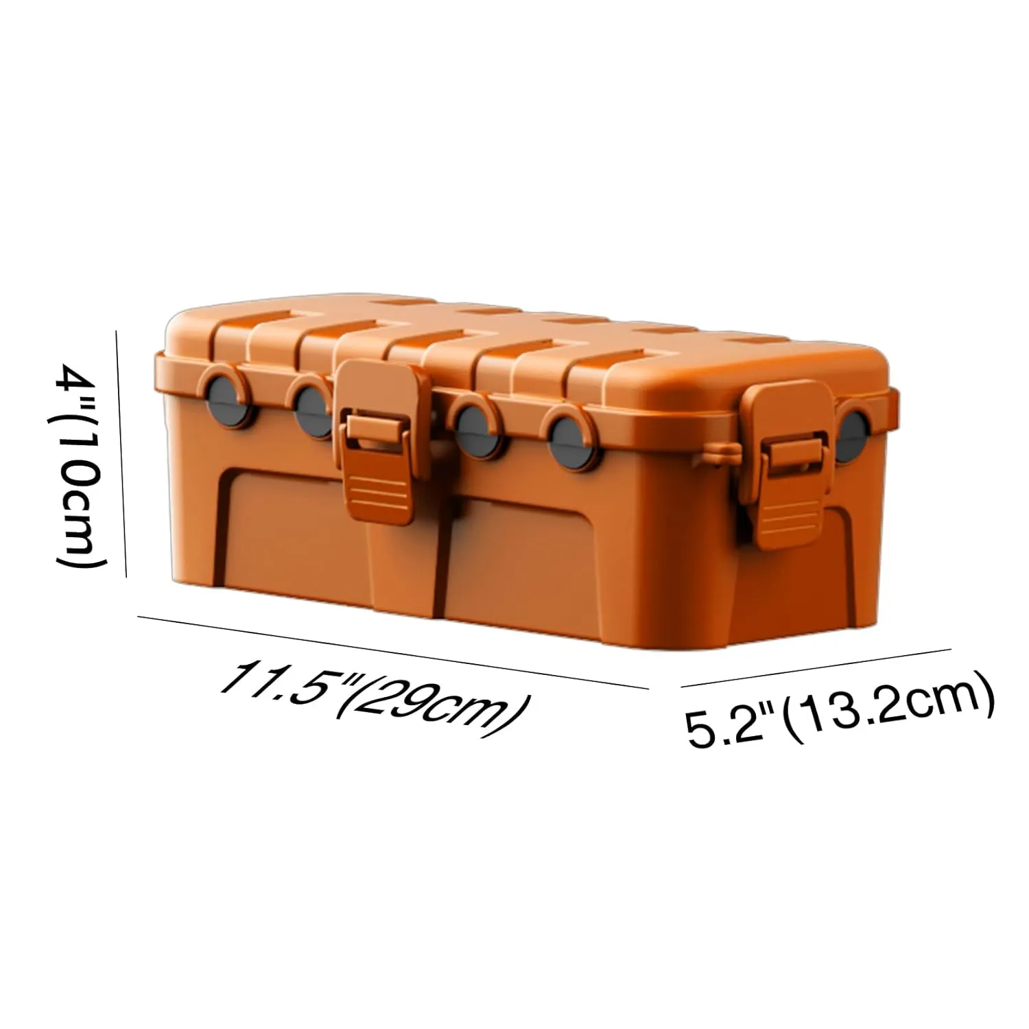Flemoon Medium Outdoor Electrical Box (11.5x5.2x4 inch), IP54 Waterproof Extension Cord Cover w/6 Cable Entry Ports, Weatherproof Connection Box for Power Strip, Timer, Holiday Lights, Orange