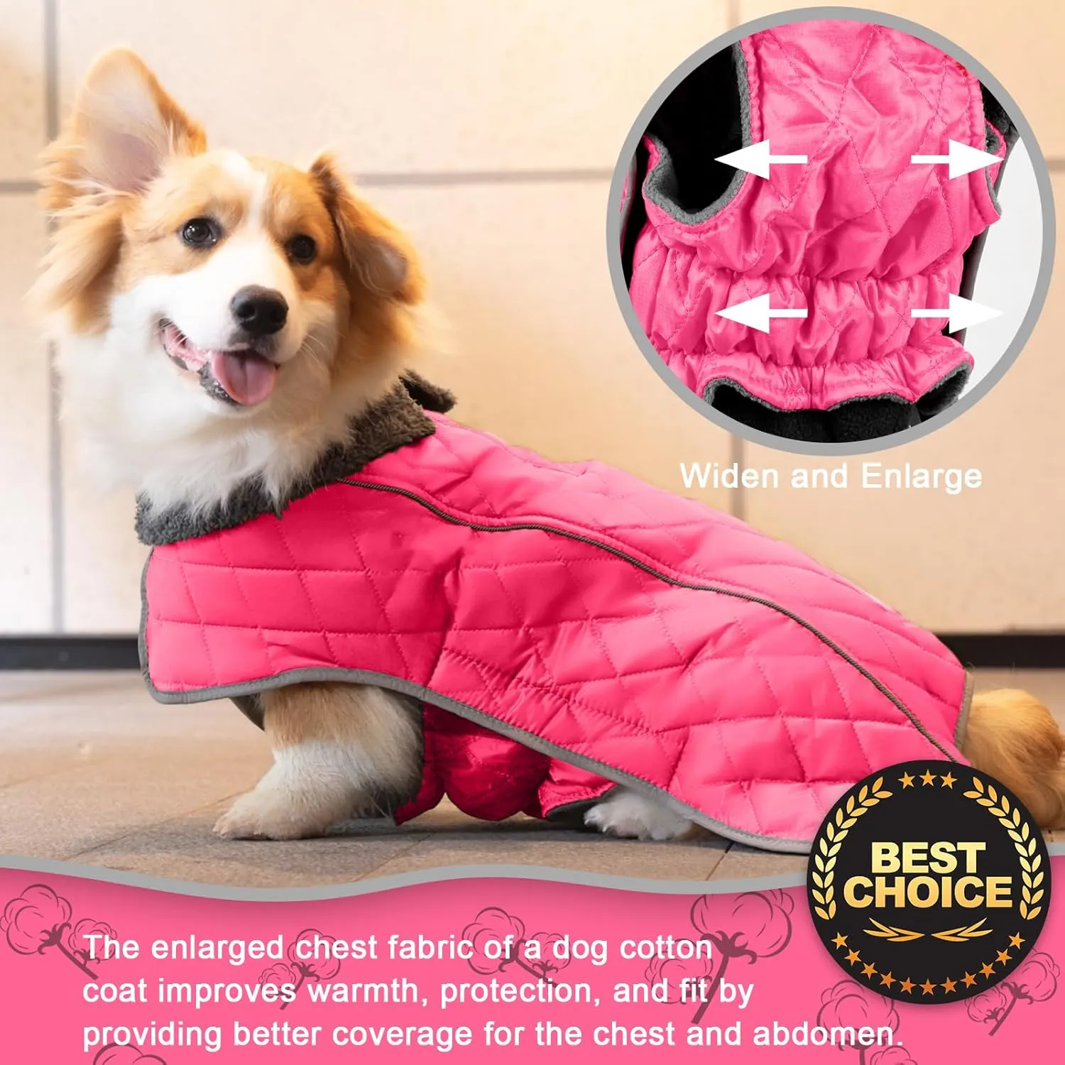 Fragralley Waterproof Windproof Winter Coat for Dogs, Reflective Cold Weather Jacket With Harness Hole, Warm Fleece Vest for Small Medium Large Puppies, Ideal Gift
