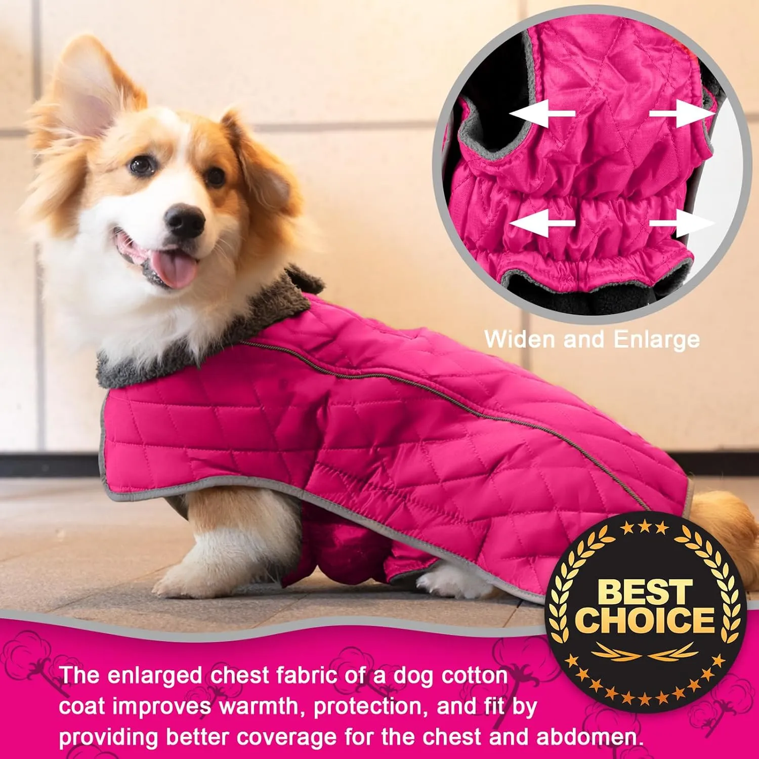Fragralley Waterproof Windproof Winter Coat for Dogs, Reflective Cold Weather Jacket With Harness Hole, Warm Fleece Vest for Small Medium Large Puppies, Ideal Gift