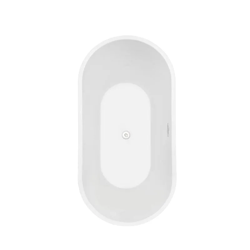 Giving Tree Acrylic White Large Oval Freestanding Soaking Bathtub with Drain Hose
