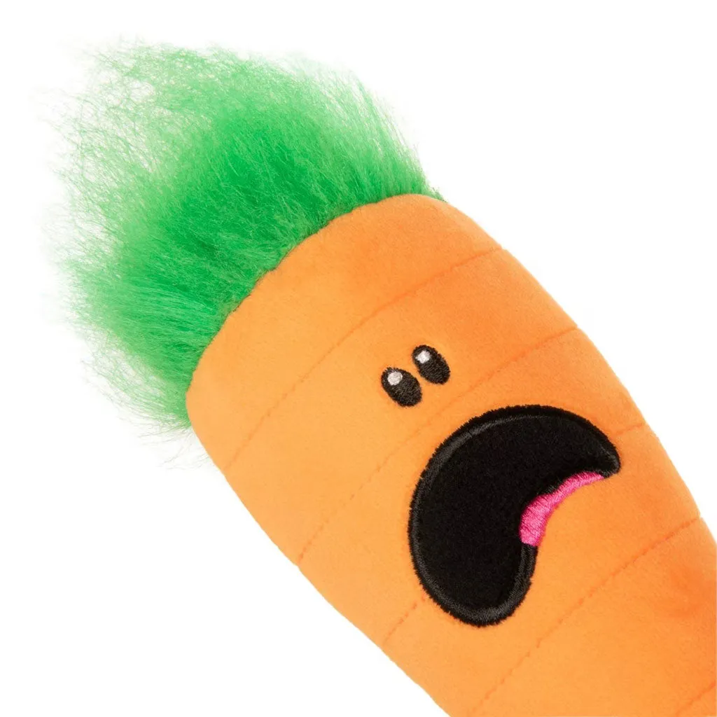 GoDog Tough N Texture Carrot Dog Toy, Orange