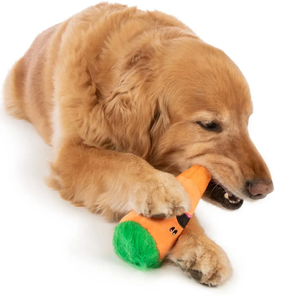 GoDog Tough N Texture Carrot Dog Toy, Orange