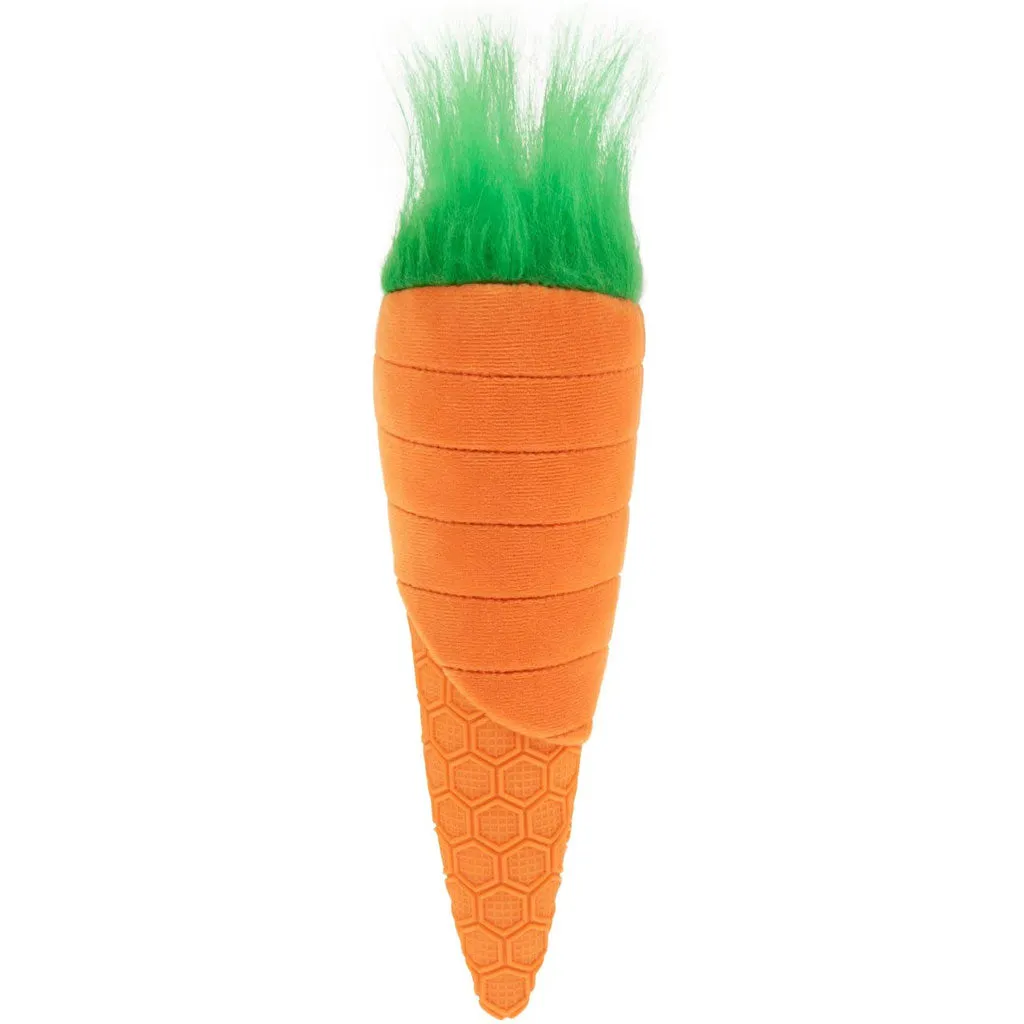 GoDog Tough N Texture Carrot Dog Toy, Orange
