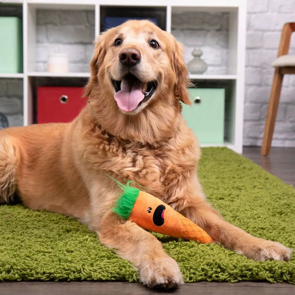 GoDog Tough N Texture Carrot Dog Toy, Orange