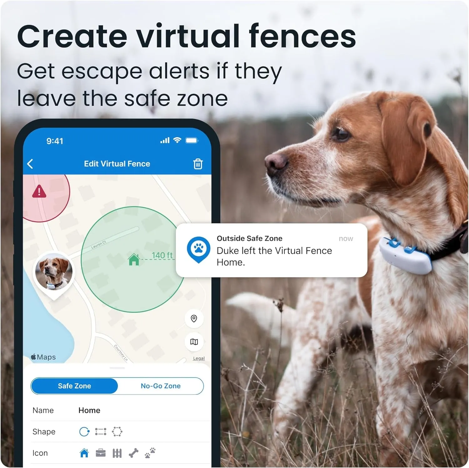 GPS Tracker & Health Monitoring for Dogs